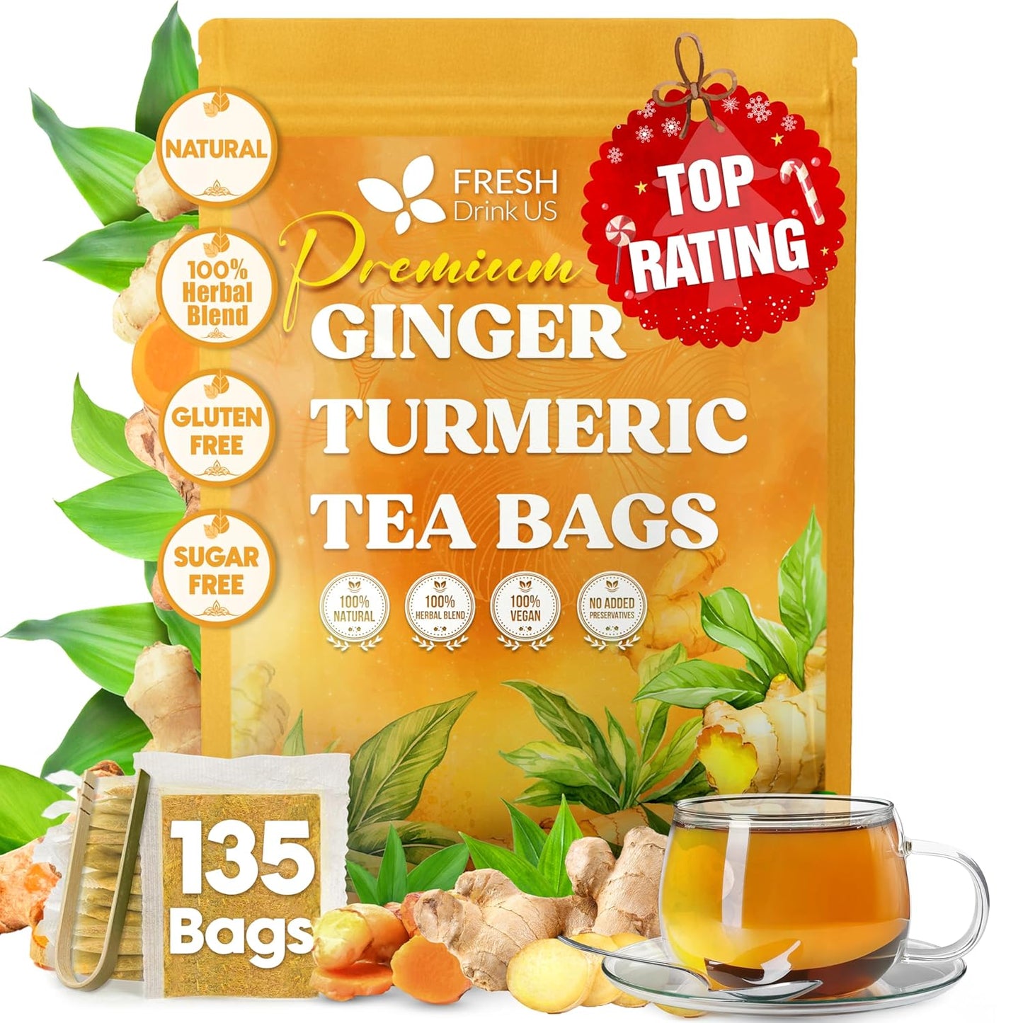 FreshDrinkUS,_Premium_135_Turmeric_Ginger_Tea_Bags,_100%_Natural_Ingredients,_Hand-made_Blend_of_Turmeric_and_Ginger_Herbal_Tea,_Eco-conscious_Tea_Bags._No_Sugar,_No_Caffeine,_No_Gluten,_Vegan.