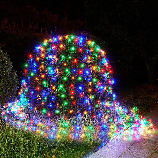 BlcTec_Outdoor_Christmas_Lights_200_LED_8.4ft_x_5.2ft_Christmas_Net_Lights_with_8_Modes,_UL_Certified,_Timer,_Connectable,_Waterproof_Design_for_Bushes,_Shrubs_Outdoor_Xmas_Decorations,_Multicolor