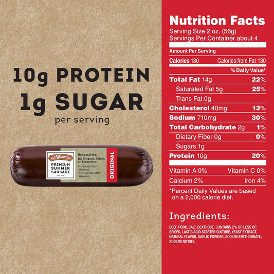 Old_Wisconsin_Premium_Summer_Sausage,_100%_Natural_Meat,_Charcuterie,_Ready_to_Eat,_High_Protein,_Low_Carb,_Keto,_Gluten_Free,_Original_Flavor,_8_Ounce