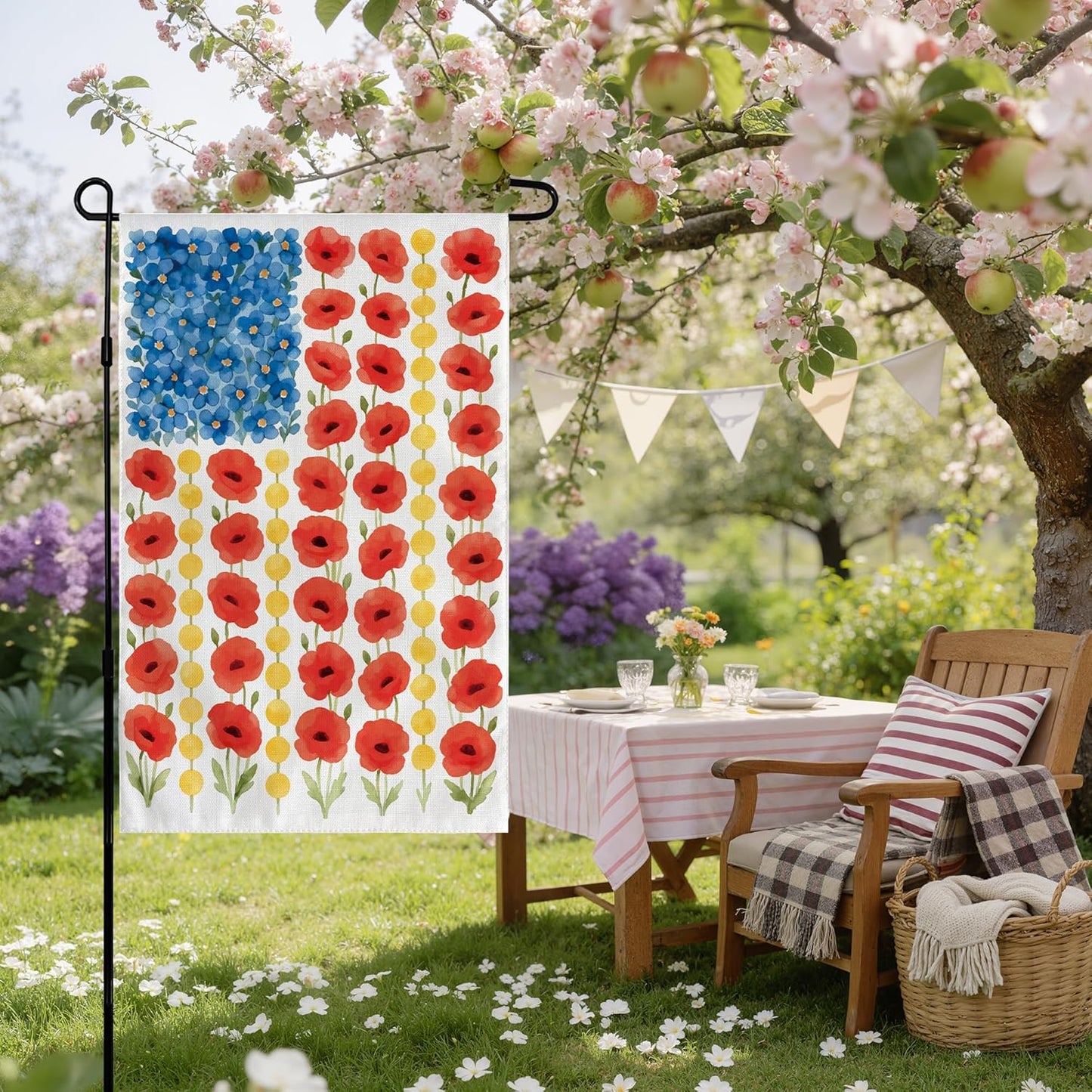 Memorial_Day_Decorations_-_Spring_Garden_Flag_for_Easter_Summer_|_12x18_Inch_Double_Sided_Patriotic_American_Flag_for_Outdoor_Outside_Yard_USA_Celebration_4th_of_July_Decor_-_250_Anniversary_USA_Merchandise