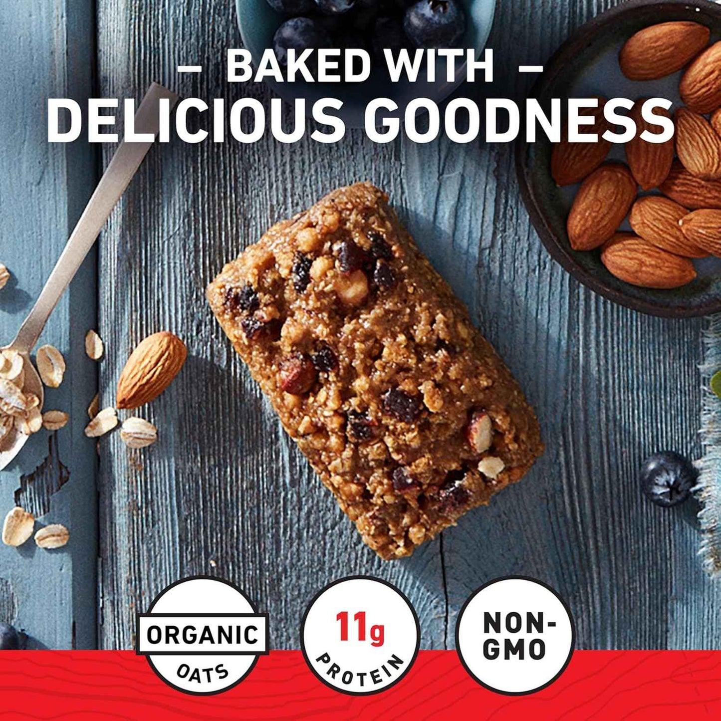CLIF BAR - Energy Protein Bars - Blueberry Almond Crisp - Made with Organic Oats - Energy Bars - Non-GMO