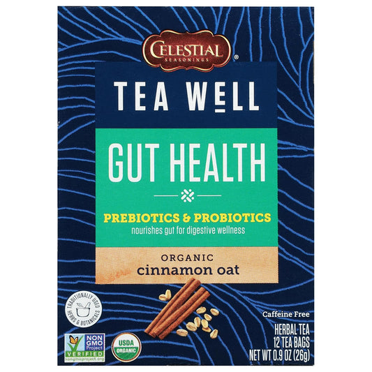 Celestial_Seasonings_TeaWell_Herbal_Tea,_Gut_Health,_Organic_Cinnamon_Oat,_12_Count