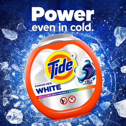 Tide Power PODS White Laundry Detergent Pacs, Brilliant Whitening + Color Protect