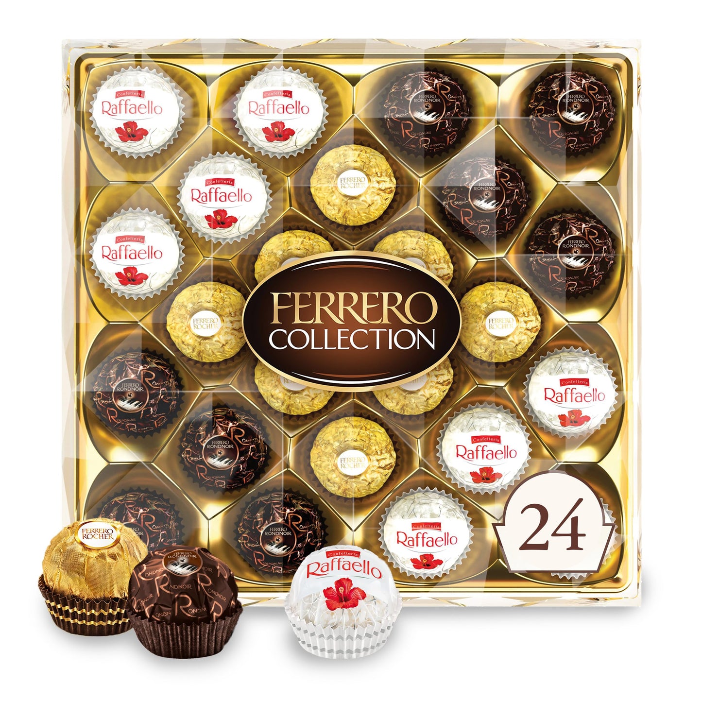 Ferrero Collection, Premium Assorted, Hazelnut, Dark Chocolate and Coconut, 24 Count Treats, 6.1 oz