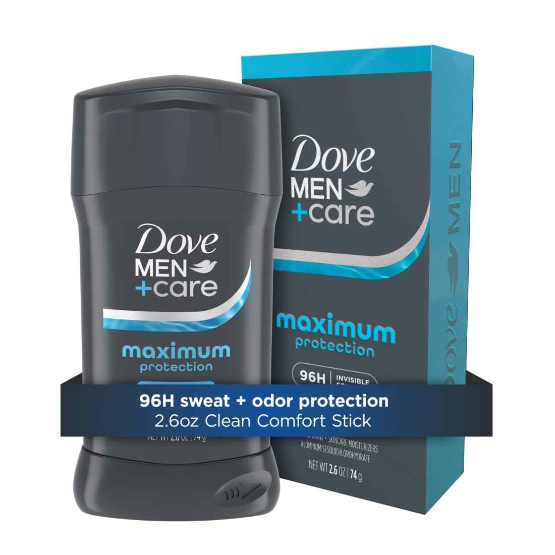 DOVE MEN + CARE Clean Comfort Invisible Solid Stick – Nighttime Wind-Down Ritual for 96-Hour Odor Confidence
