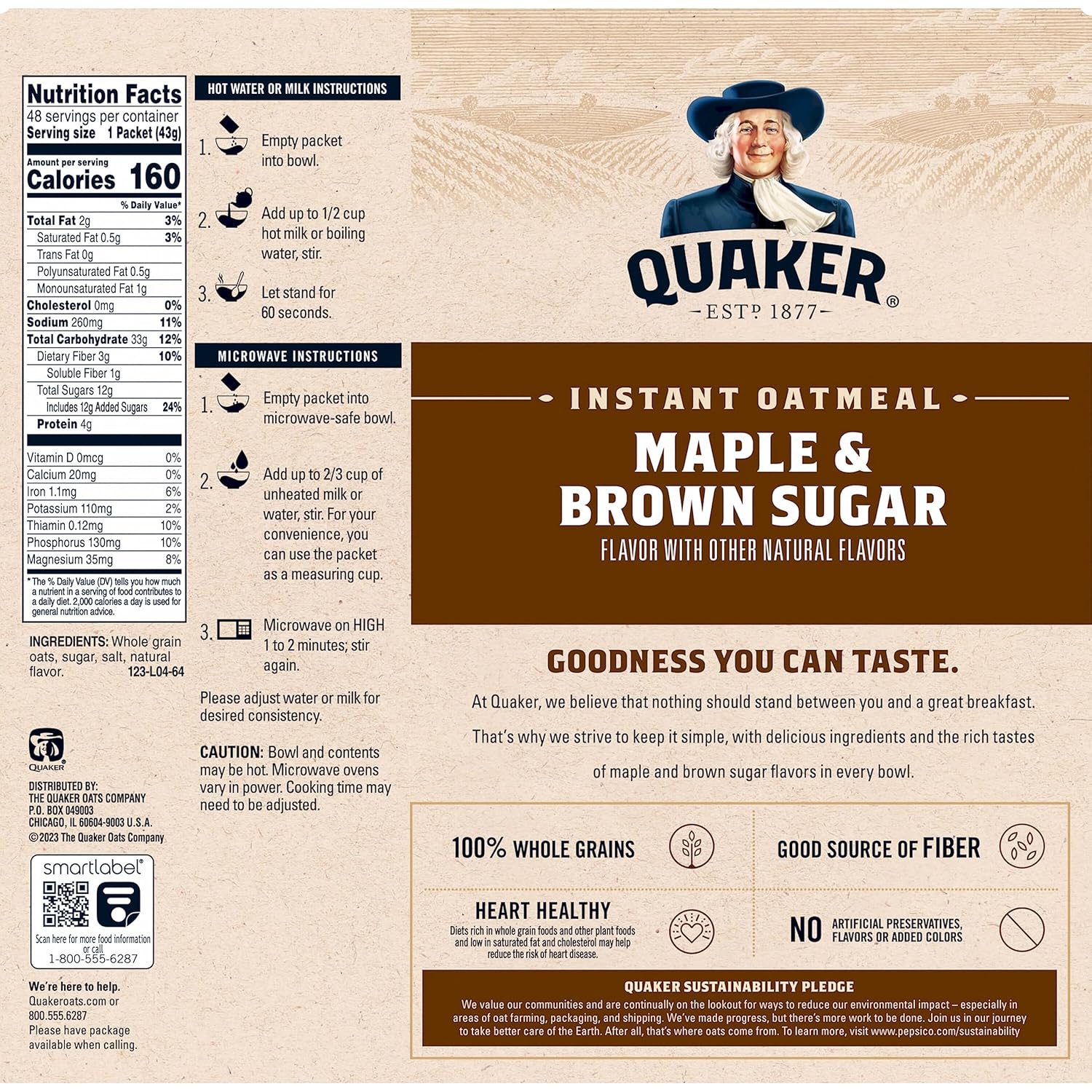 Quaker_Instant_Oatmeal,_Maple_&_Brown_Sugar,_Individual_Packets,_1.51_Ounce_(Pack_of_48)