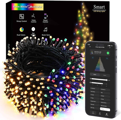 Brizled Smart Fairy Lights – WiFi Color-Changing String Lights for Bedroom Aesthetic and Holiday Mantel Styling