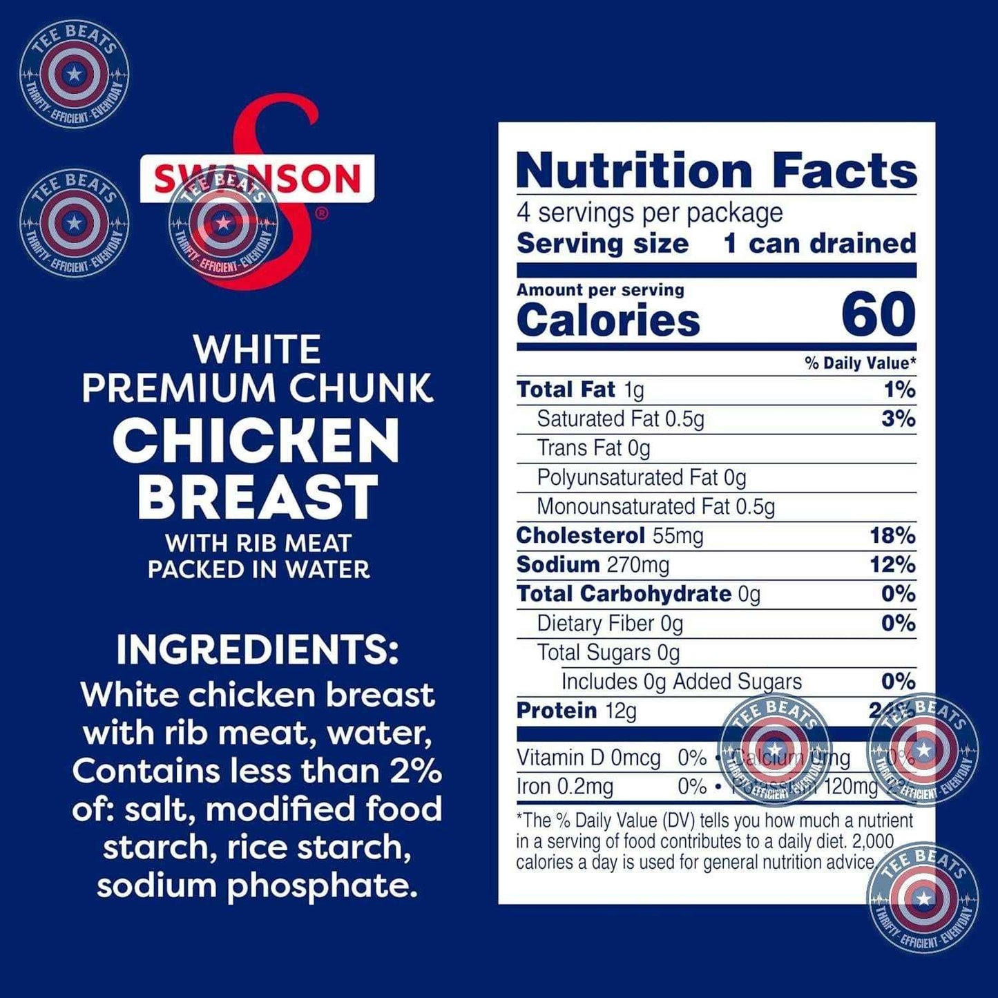 Swanson Premium Chunk Chicken Breast in Water – No-Cook Desk Lunch Protein for Busy Remote Workers