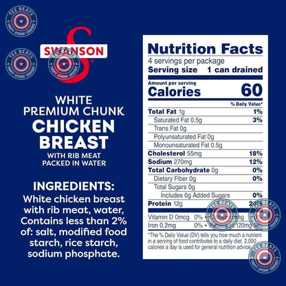 Swanson Premium Chunk Chicken Breast Pull-Top Can – No-Refrigeration Backpacking and Road Trip Lunch Protein