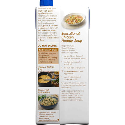 Swanson Chicken Broth – Bulk Cooking Base for Fast Weeknight Dinners and Batch Cooking