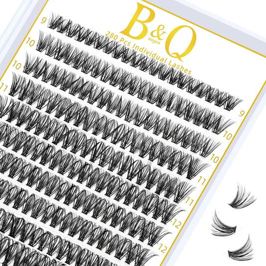 Lash_Clusters_40D-0.07D-9-16MIX_B&Q_280_Clusters_False_Eyelash_20D_30D_40D_Individual_Lashes_Cluster_DIY_Eyelash_Extensions_at_Home_(40D-0.07D,9-16MIX)_Makeup_Realistic_Cosmetic_Eyelashes_Extensions_Lightweight