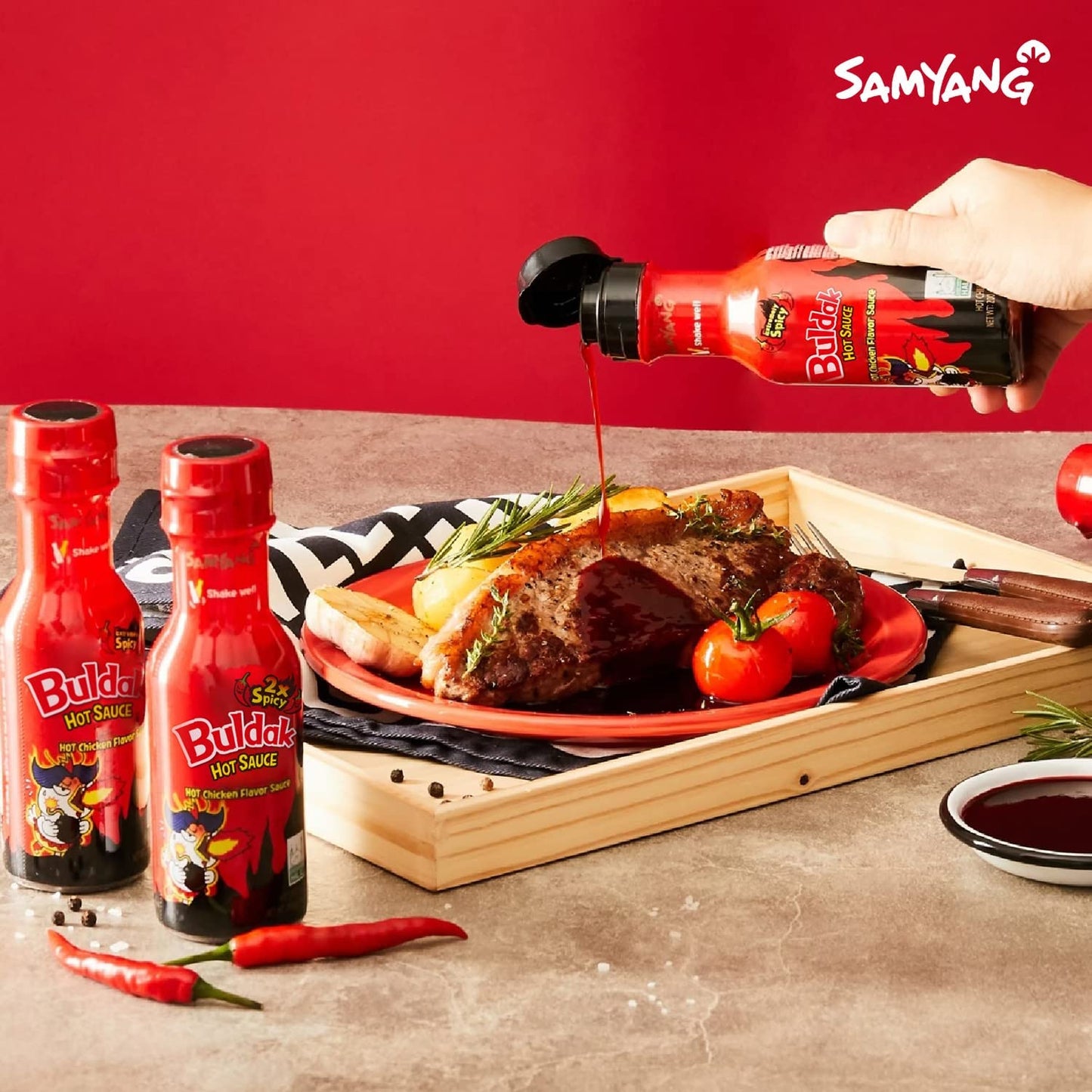 [Samyang]_Hack_Bulldark_Spicy_Chicken_Roasted_Sauce_+_Bulldark_Spicy_Chicken_Roasted_Sauce_2_sets_/_Fire_Noodle_Challenge_(overseas_direct_shipment)
