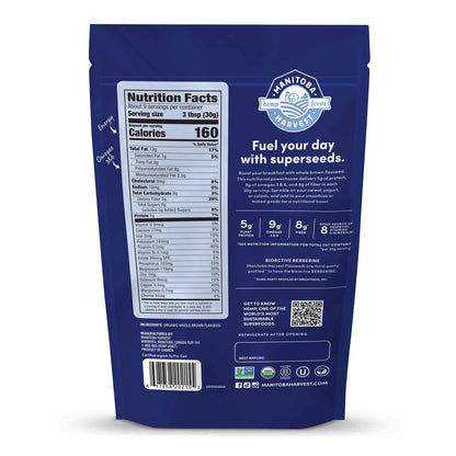 Manitoba Harvest Whole Organic Flaxseed Single Ingredient Pantry Staple for Clean Kitchens, 10 oz