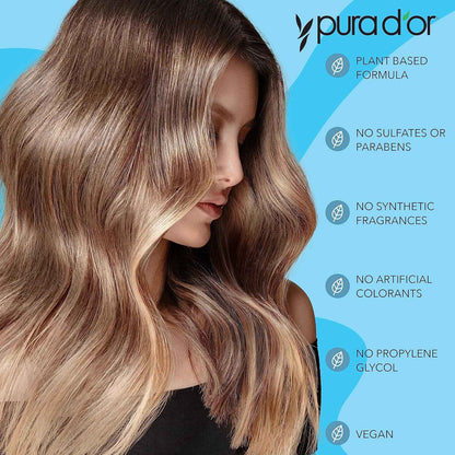 PURA D'OR Scalp Therapy Shampoo Hydrates & Nourishes Scalp - Scalp Shampoo For Itchy Flaky Scalp w/Tea Tree, Peppermint, Patchouli, Cedarwood, Clary Sage, Argan Oil, Tea Tree Peppermint Scent 16 Oz