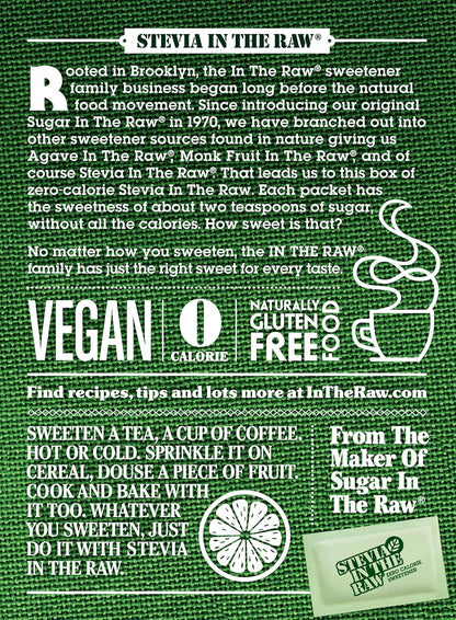 Stevia_In_The_Raw,_Plant_Based_Zero_Calorie,_No_Erythritol,_Sugar_Substitute,_Sugar-Free_Sweetener_for_Coffee,_Hot_&_Cold_Drinks,_Suitable_For_Diabetics,_Vegan,_Gluten-Free,_100Count_Packets_(1_Pack)