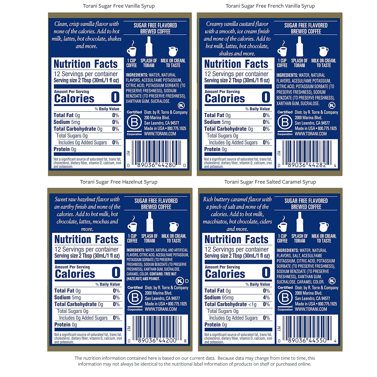 Torani_Sugar_Free_Syrup,_Coffeehouse_Variety_Pack,_12.7_Ounce_(Pack_of_4)