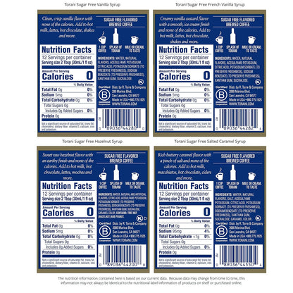 Torani_Sugar_Free_Syrup,_Coffeehouse_Variety_Pack,_12.7_Ounce_(Pack_of_4)