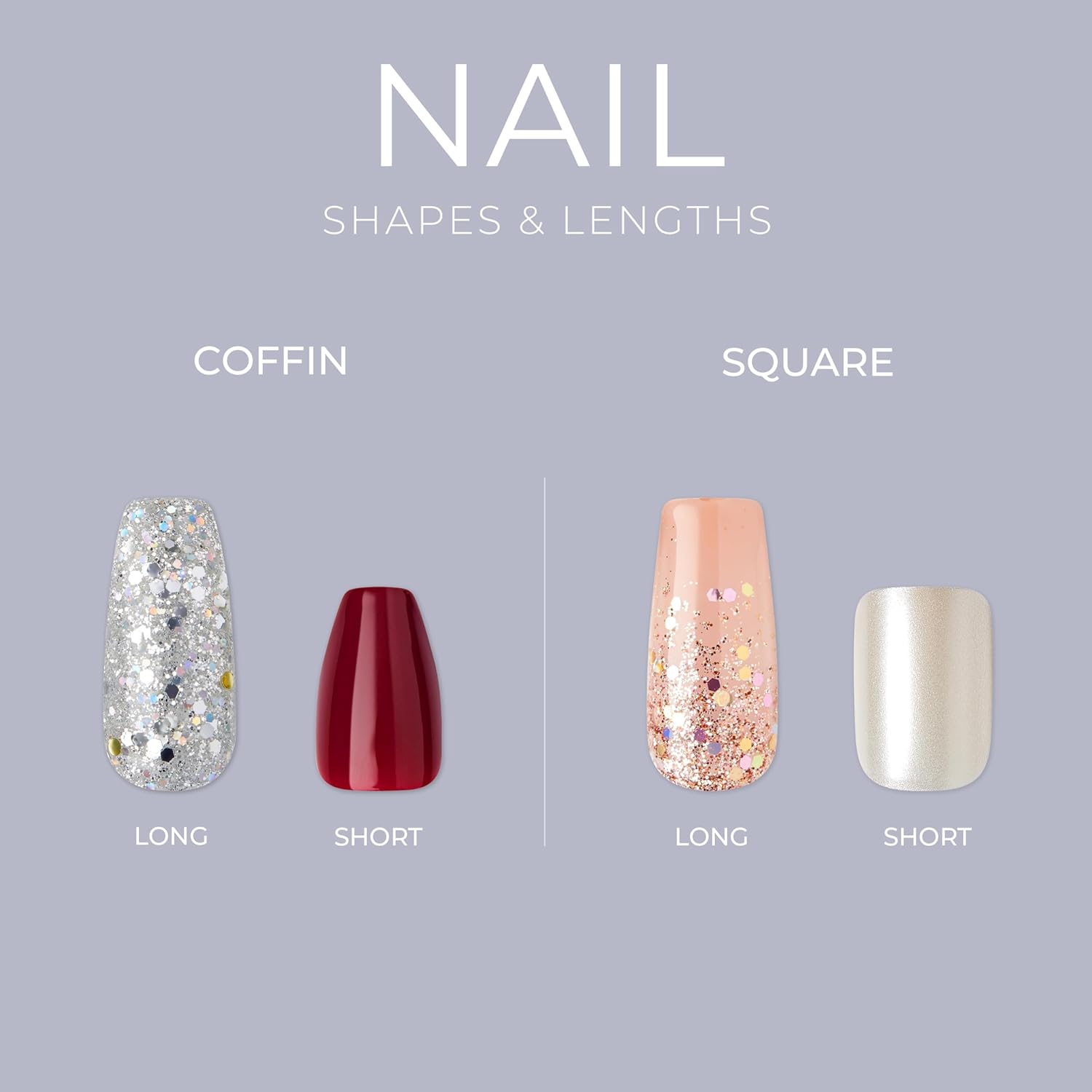 KISS_Gel_Fantasy_Press_On_Nails,_Nail_glue_included,_Aim_High',_Short_Size,_Squoval_Shape,_Includes_28_Nails,_2g_Glue,_1_Manicure_Stick,_1_Mini_File,_1_Adhesive_Tab_Nail_Art_Nail_Care