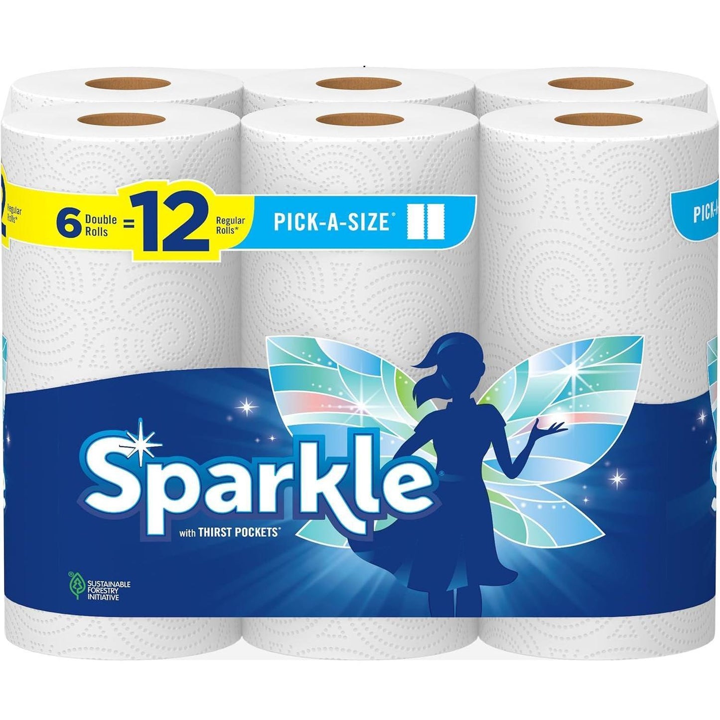 Sparkle_Pick-A-Size_Paper_Towels,_6_Double_Rolls_=_12_Regular_Rolls_Disposable_Pack_Toilet_Wipe_Sheets
