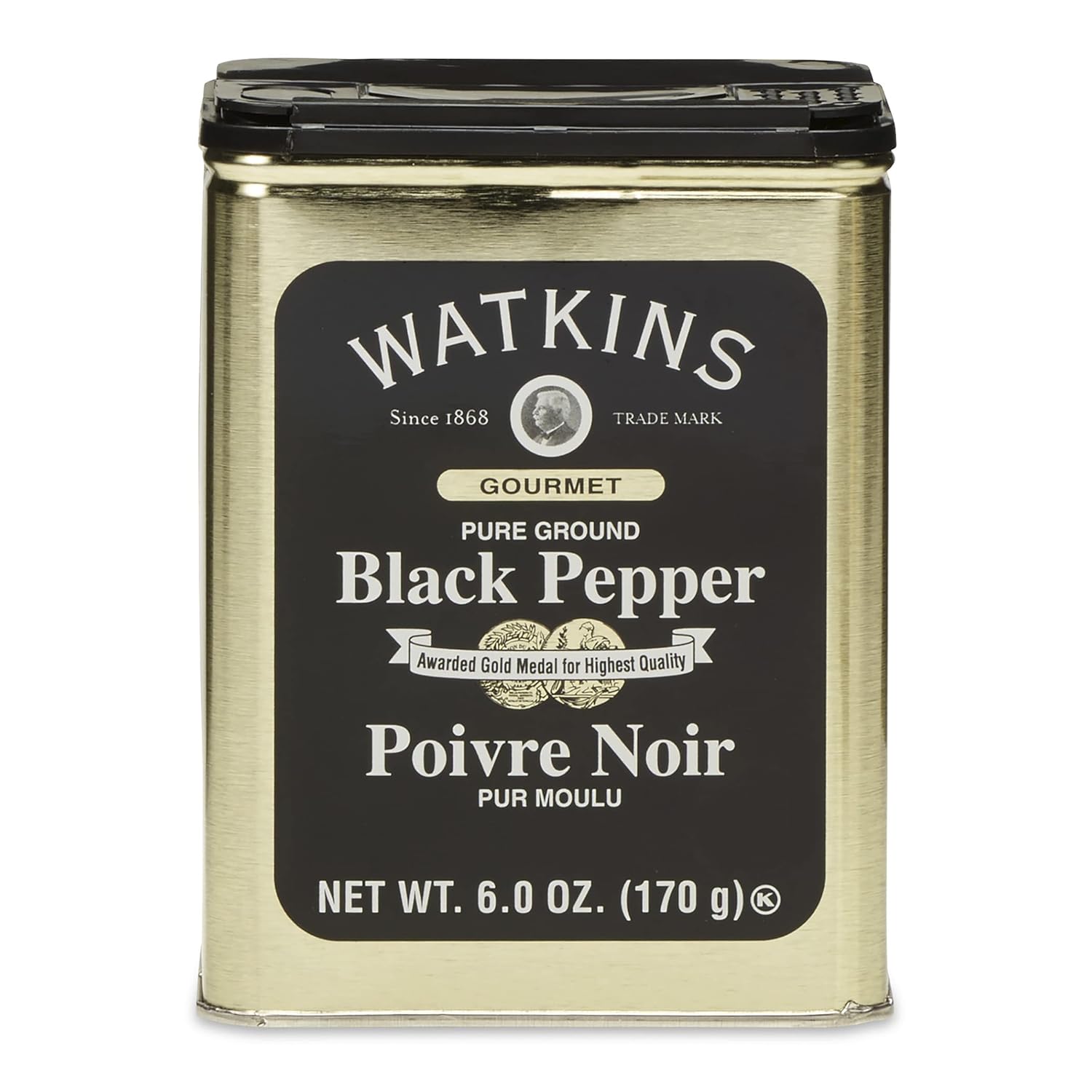 Watkins_Gourmet_Spice_Tin_-_Pure_Ground_Black_Pepper,_6_oz._Tin,_1-Pack,_Flavor