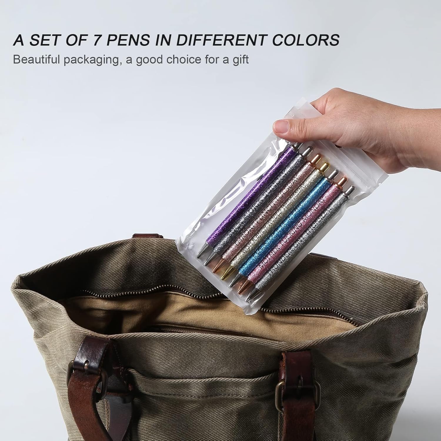 Seven_Days_of_The_Week_Pen_Describing_Mentality,Glitter_Ballpoint_Pens,Black_Ink_Medium_Point_1.0_mm_Gift_Pens,_Cute_Pens_Office_Supplies_for_Women