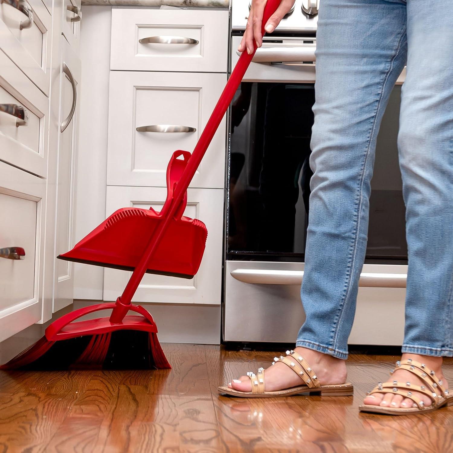 O-Cedar_PowerCorner_One_Sweep_Broom_with_Step-On_Dustpan_and_3-Piece_Handle,_Red,_Pack_of_1_Cleaning_Plastic_Traditional_Comfortable