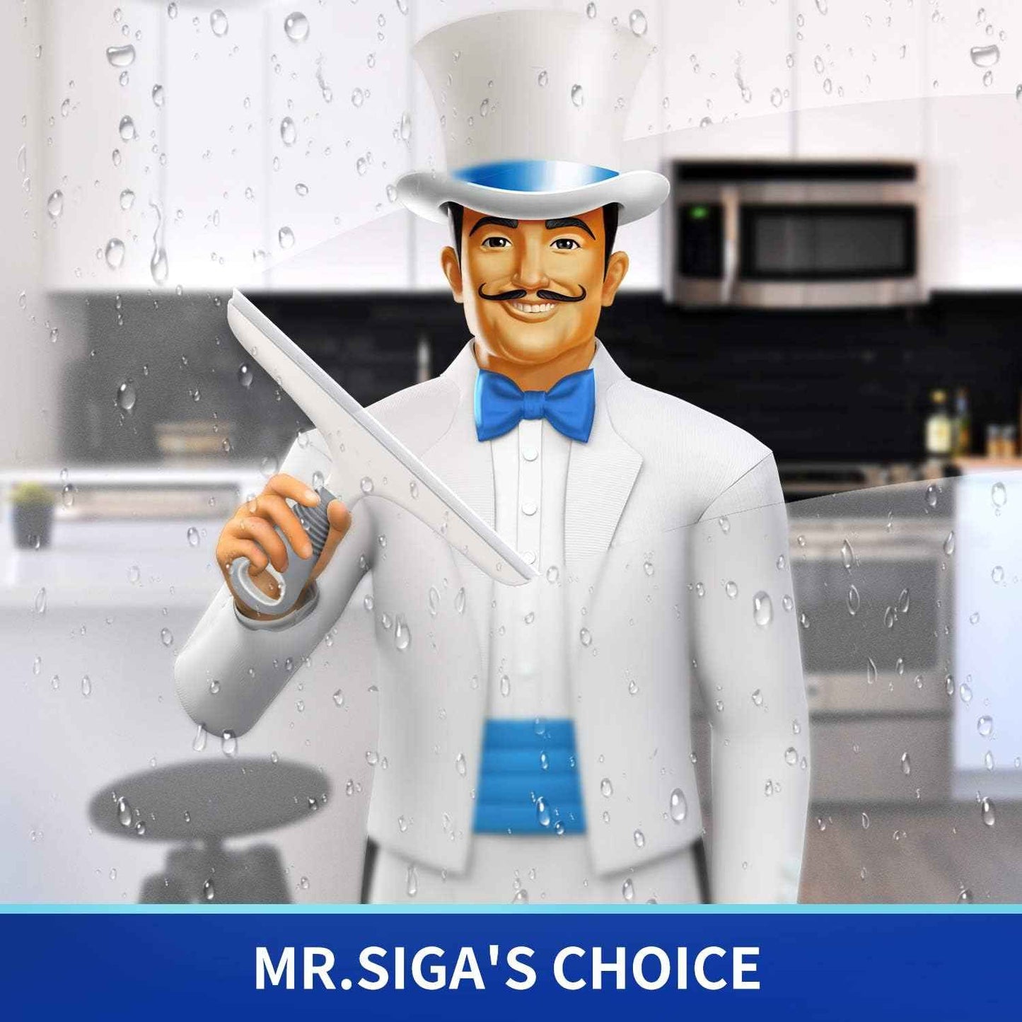 MR.SIGA Silicon Shower Squeegee – White & Gray Bathroom Accessory for Spa-Style Ensuite Decor