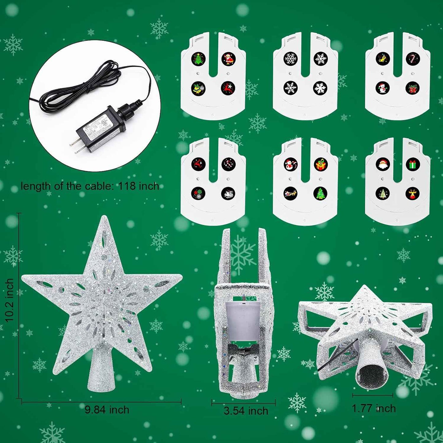 [Brand Name] Snowman Tree Topper with Ceiling Projection – Family-Safe Christmas Eve Magic, No Flame No Drips