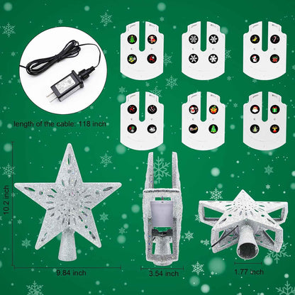 [Brand Name] Snowman Tree Topper with Ceiling Projection – Family-Safe Christmas Eve Magic, No Flame No Drips