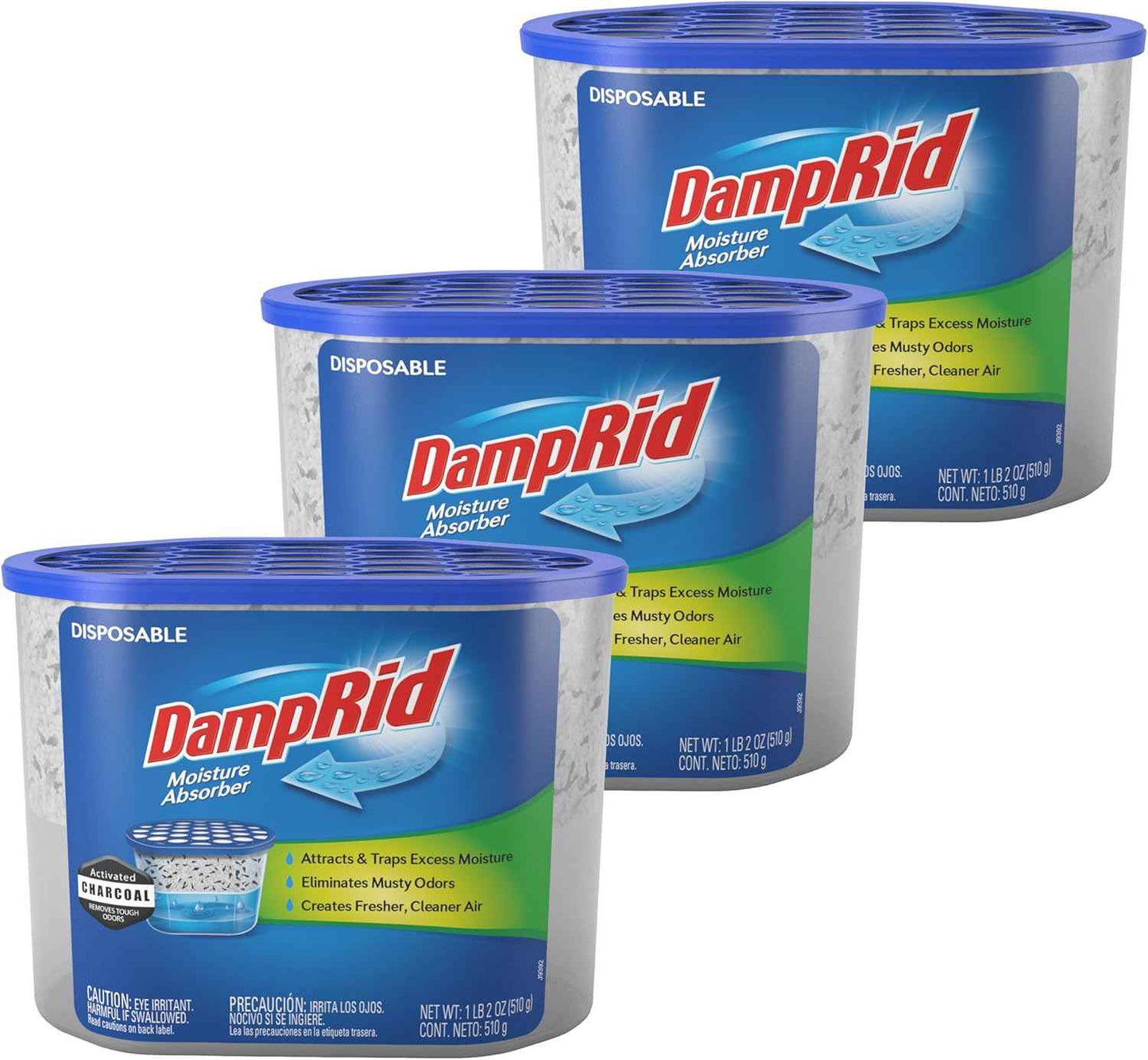 DampRid Fragrance Free Moisture Absorber – Bedroom and Nursery Air Care for Scent-Sensitive Sleepers, Activated Charcoal Odor Control