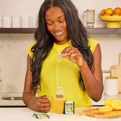 Twinings Superblends Probiotics+ Lemon & Ginger Herbal Tea – Caffeine-Free Afternoon Focus Brew for the Home Office, 18 Teabags