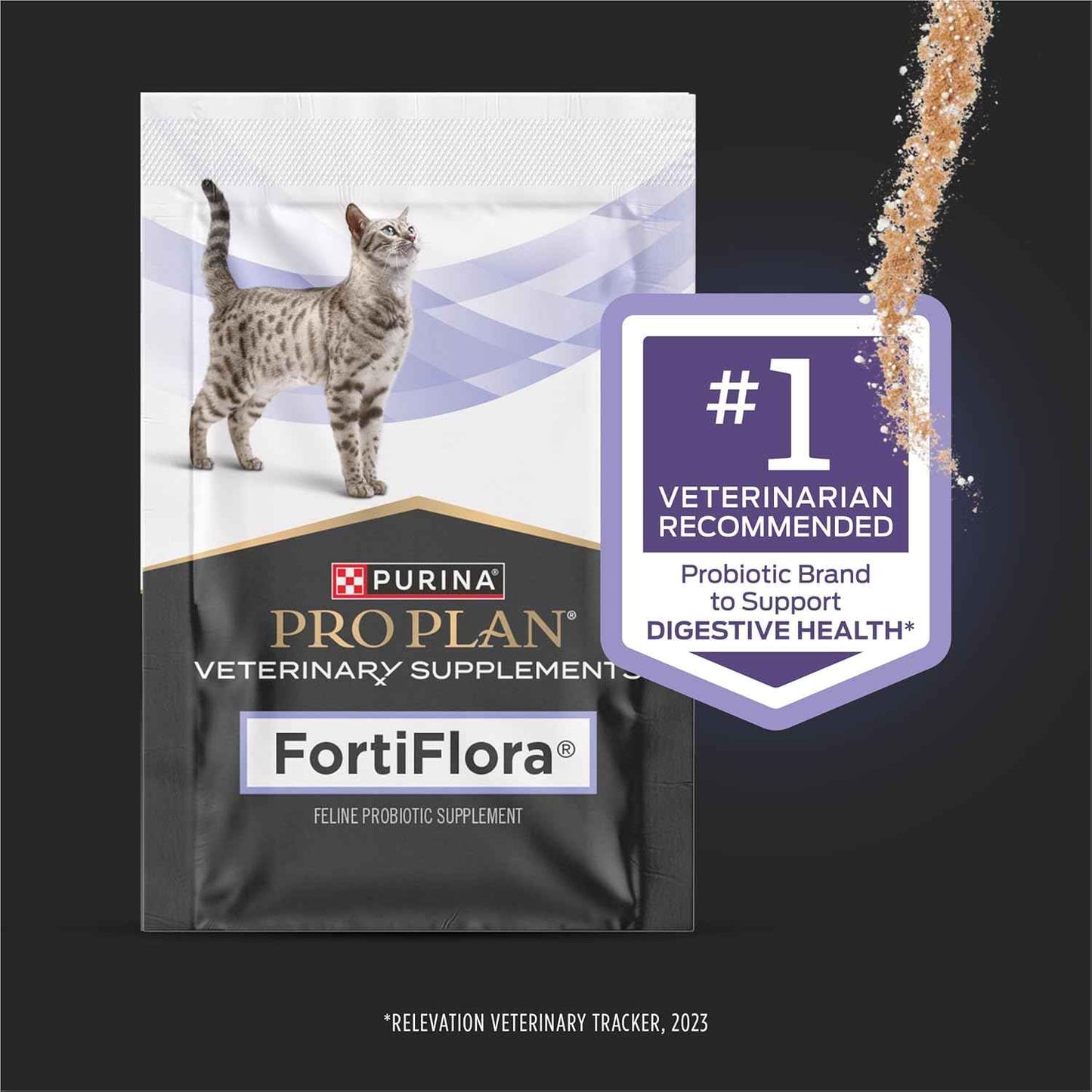 Pro Plan Veterinary Supplements FortiFlora Powder for Cats – Vet-Formulated Safe Daily Probiotic for Kittens and Adult Cats with Sensitive Stomachs