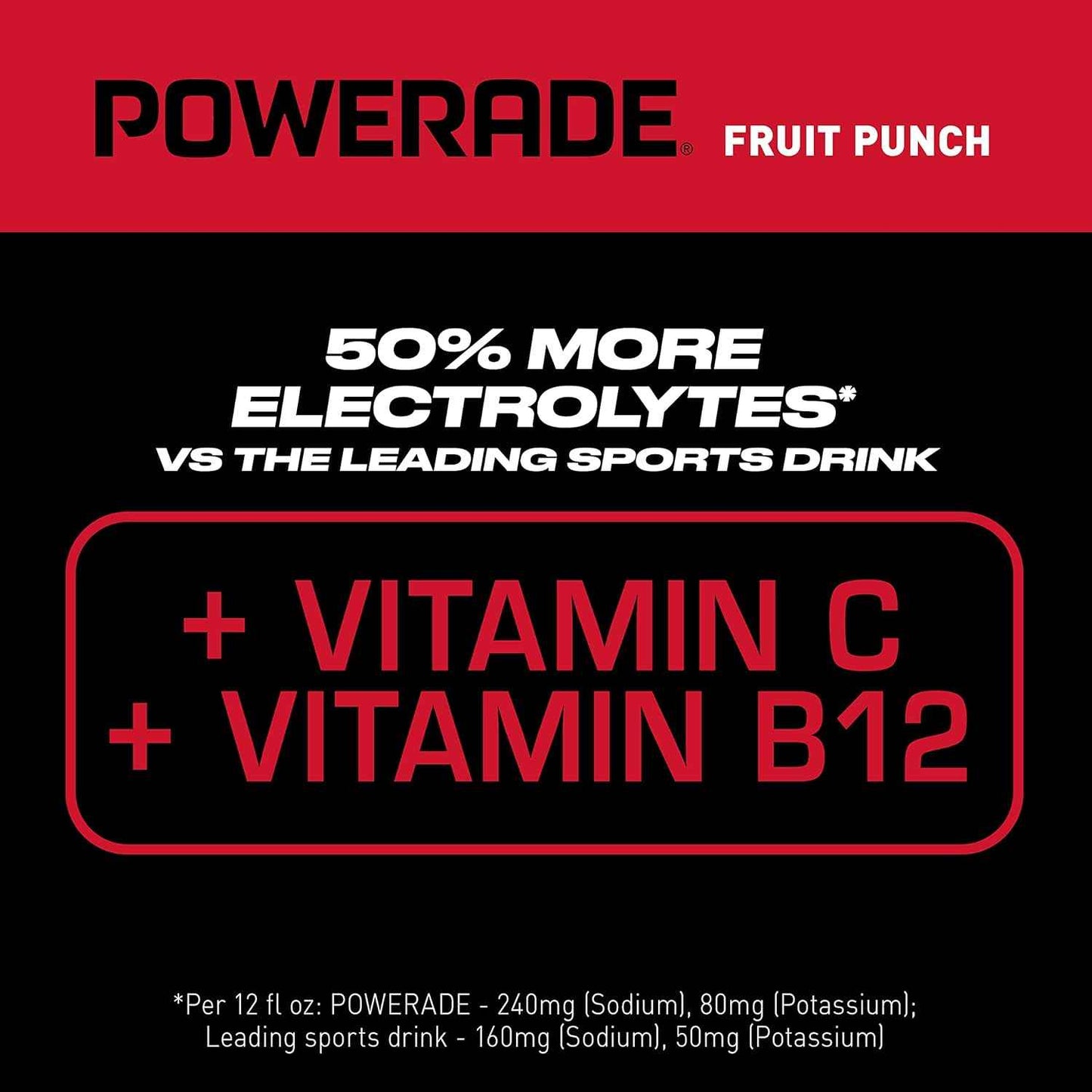 Powerade Fruit Punch – Kid-Friendly Electrolyte Drink for Lunch Boxes and Youth Sports, 20oz 8 Pack