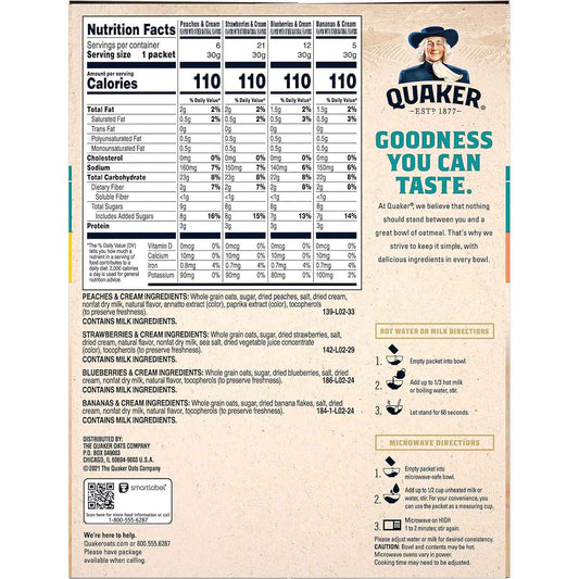 Quaker Immunity Instant Oatmeal – Pre-Workout Fuel for Remote Workers, Quick Whole Grain Bowl with Vitamin C D and Zinc
