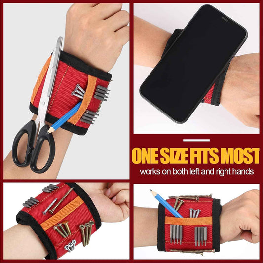 Portable Magnetic Screw Holder Wristband for Camping Trailers and Picnic Table Repairs – Strong 10-Magnet Wrap