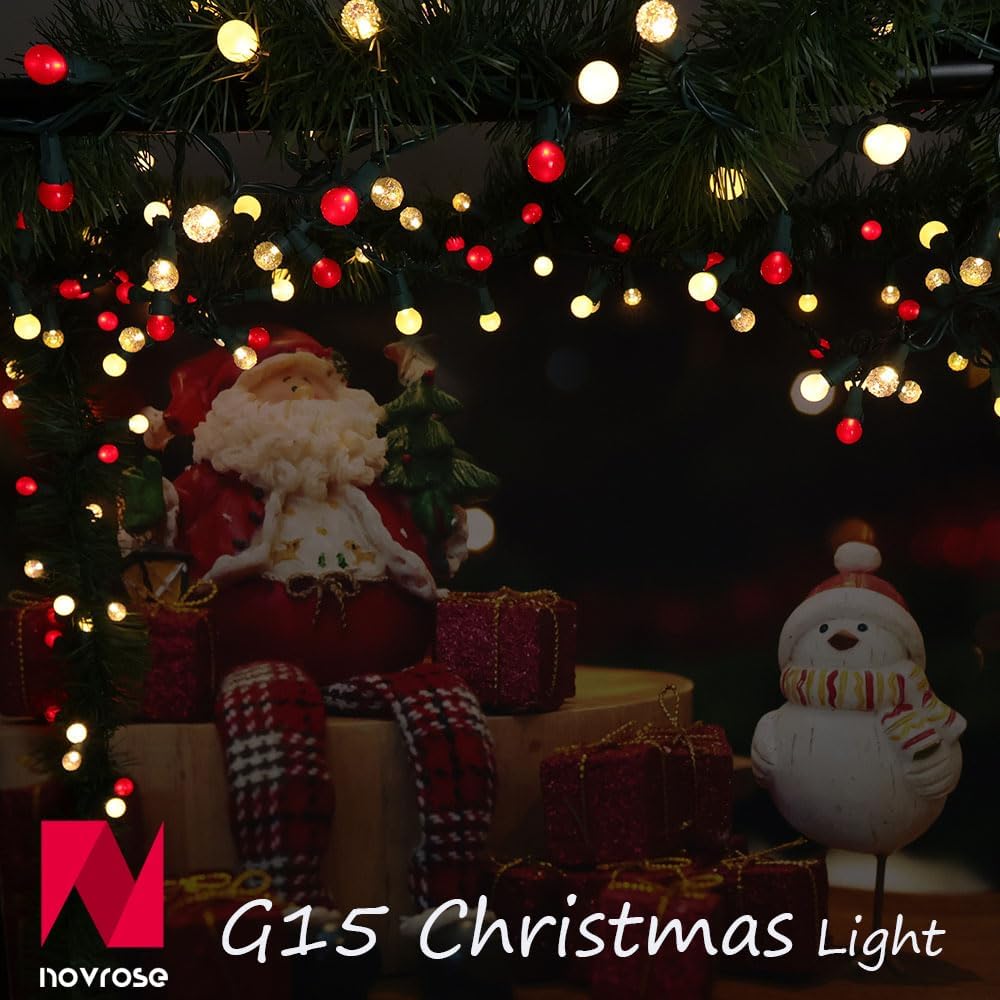 Addlon Pearlized G15 Globe String Lights – Thoughtful Housewarming Gift for Her with Vintage Holiday Ambiance