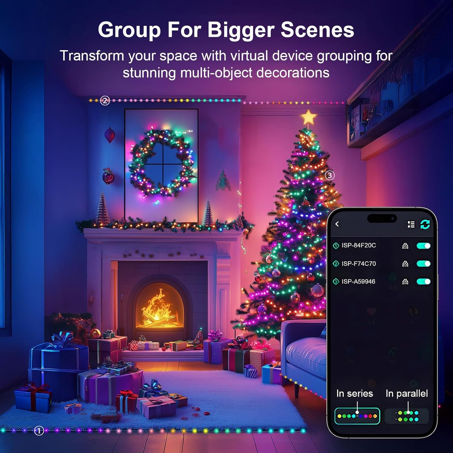 Adecorty Waterproof LED String Lights – Patio & Garden Accent Lighting, IP65 USB Cuttable 33ft