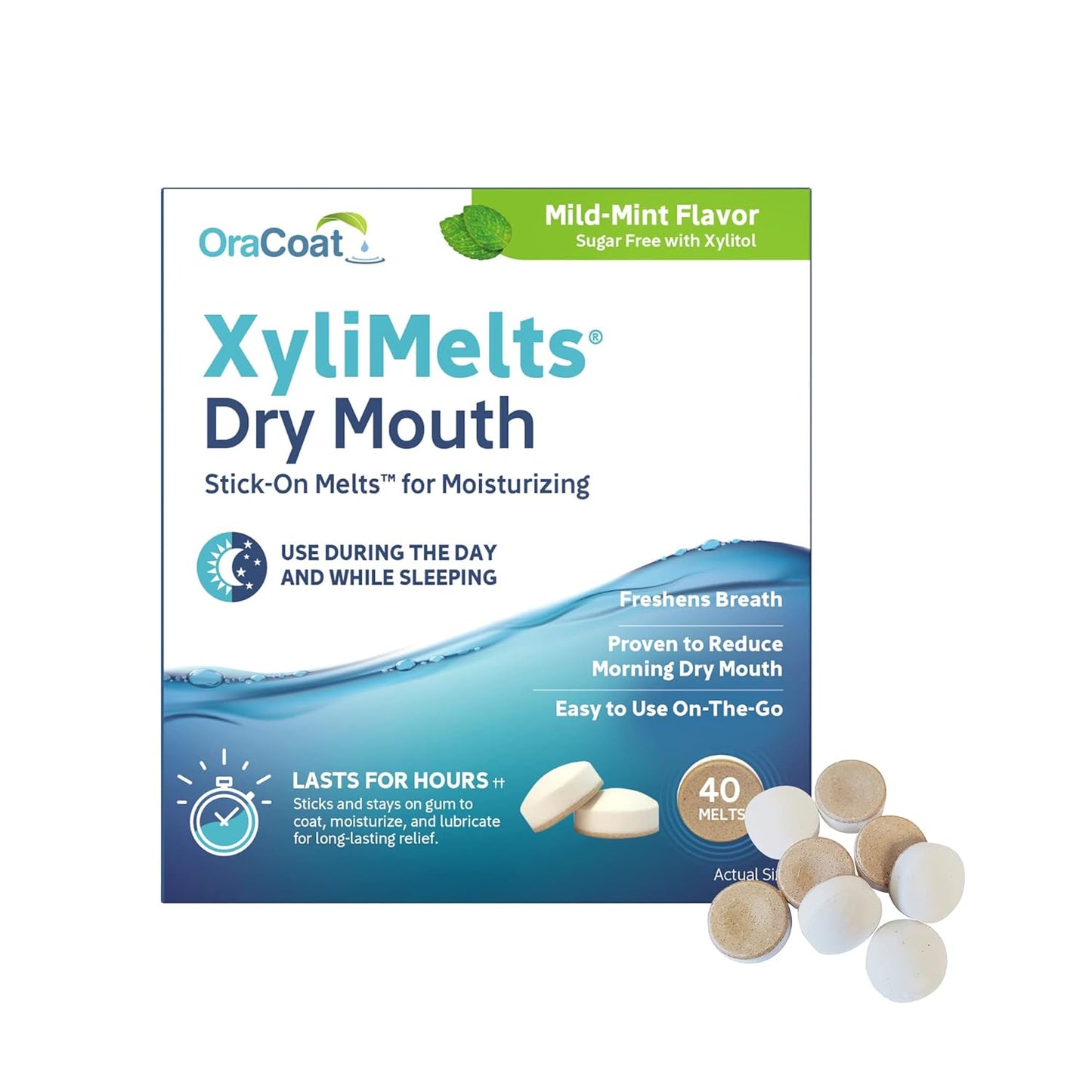 adhering disc technology that sticks to gums or teeth for hands-free delivery