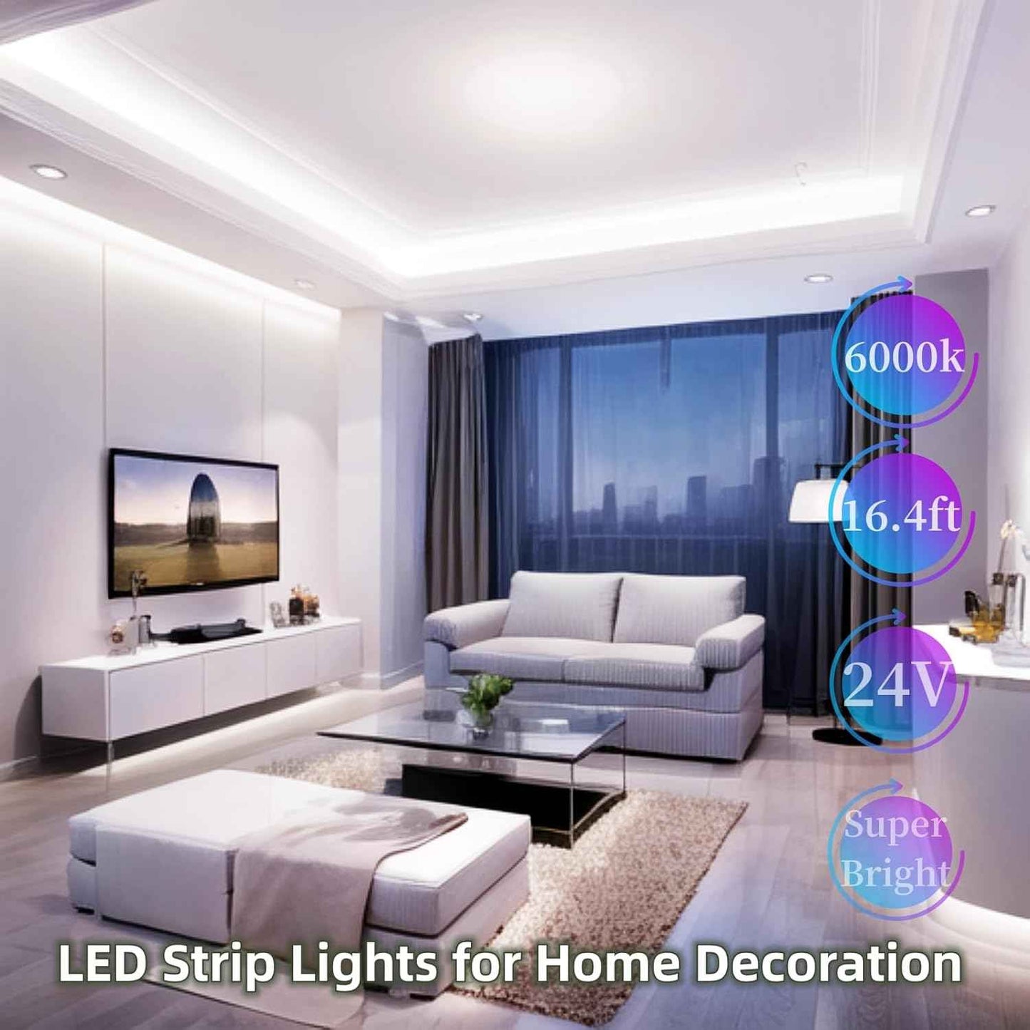 LumGlow LED Strip Lights – Thoughtful Housewarming Gift for New Homeowners, 16.4ft Dimmable Room Decor with Remote