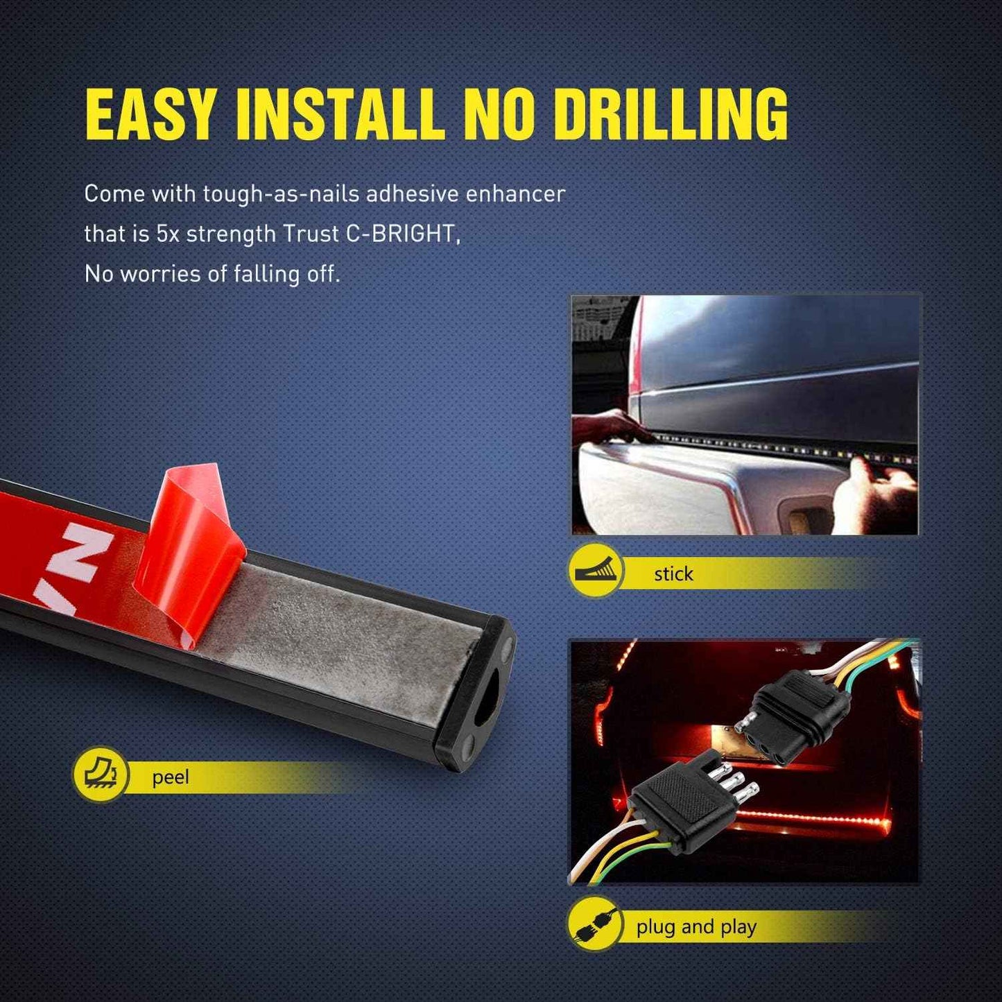 Nilight 60-Inch Truck Bed Light Bar – LED Strip for Camping, Loading, and Off-Road Night Use