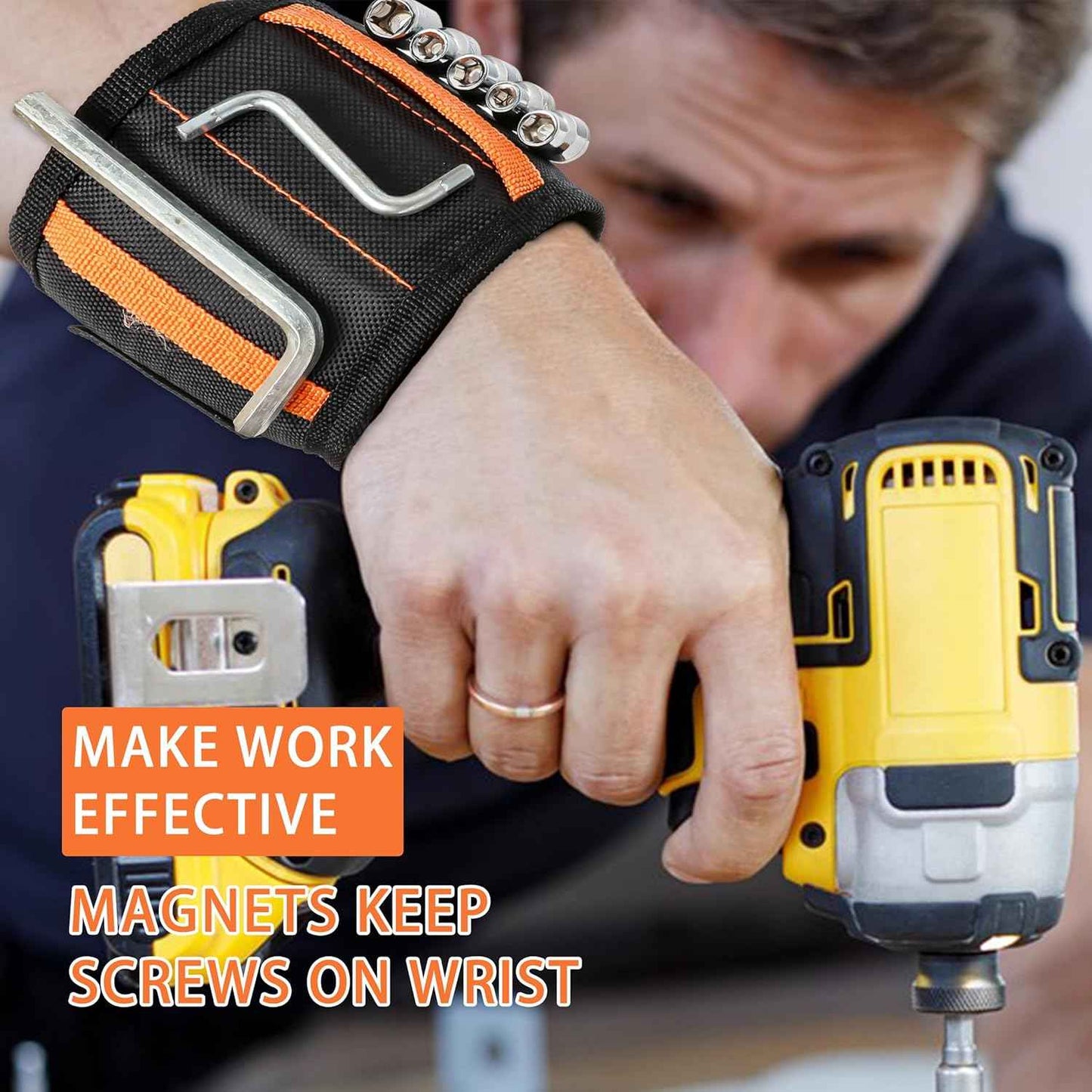 Magnetic Wristband for Holding Screws – Rugged Tool Companion for Construction Sites and Outdoor Repairs, Tear-Resistant