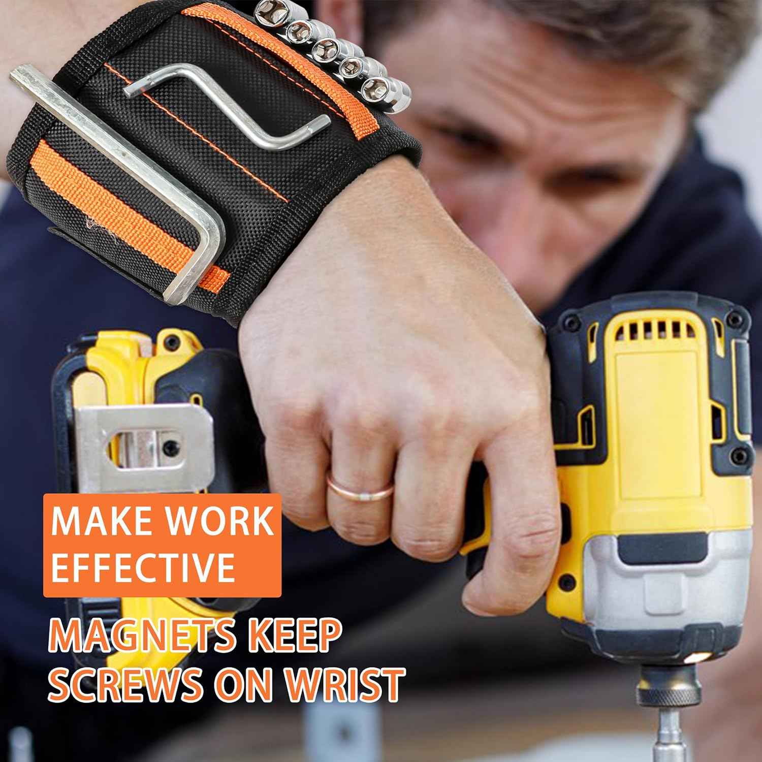 Magnetic Wristband for Holding Screws – Rugged Tool Companion for Construction Sites and Outdoor Repairs, Tear-Resistant