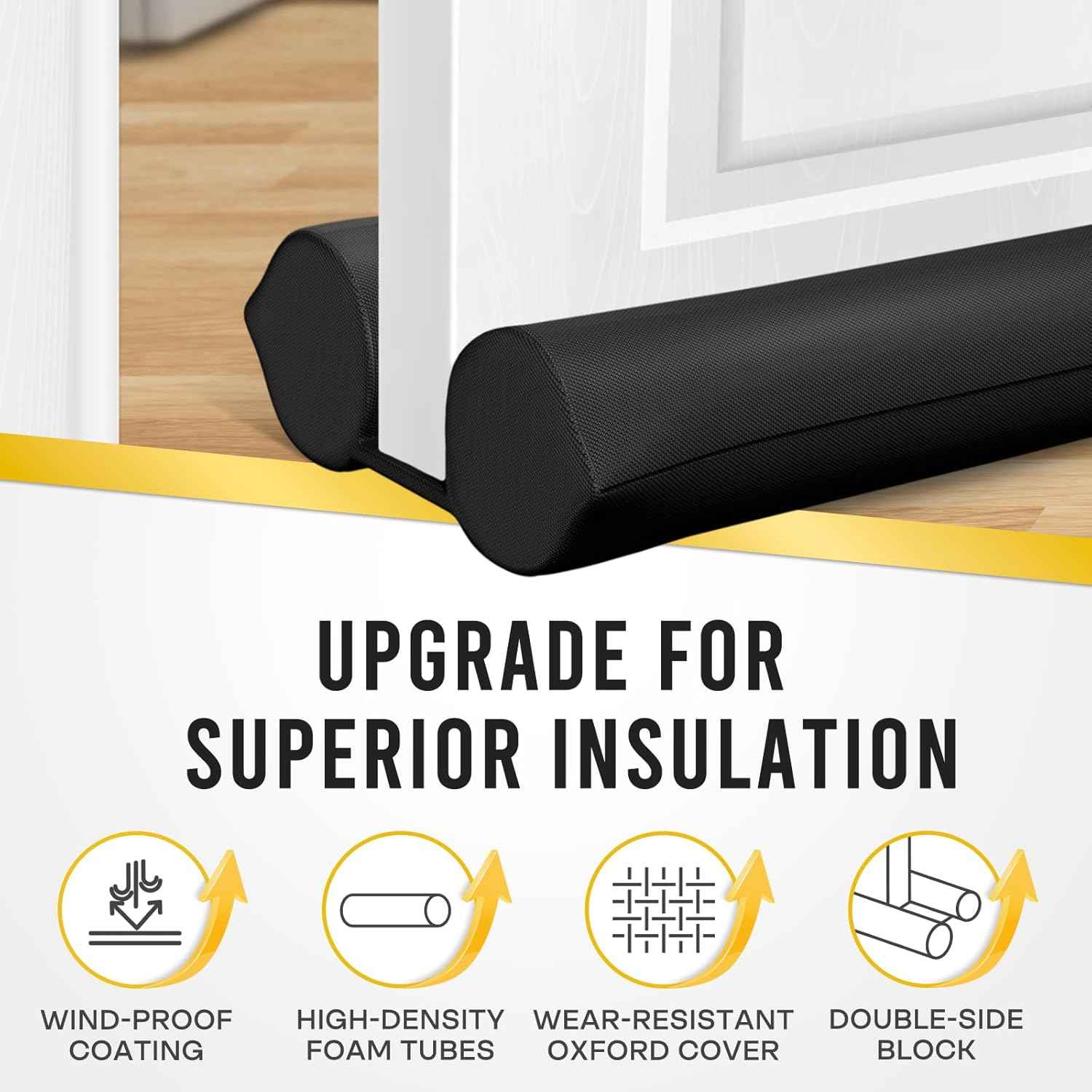 Comfyanno Under Door Draft Stopper – Home Office Door Seal for Fewer Hallway Distractions and Focus