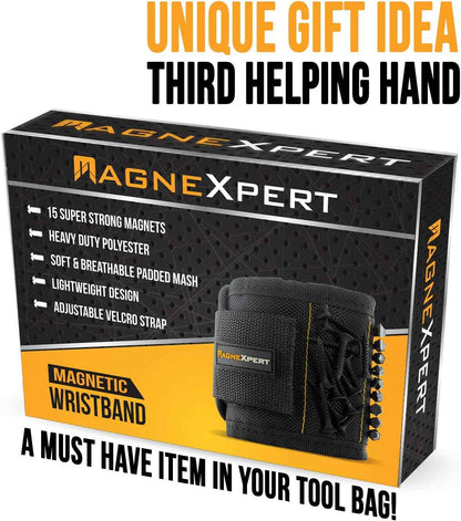 Magnelex Magnetic Wristband – Portable Screw Holder for Camping Setup, Deck Building and Patio Repair