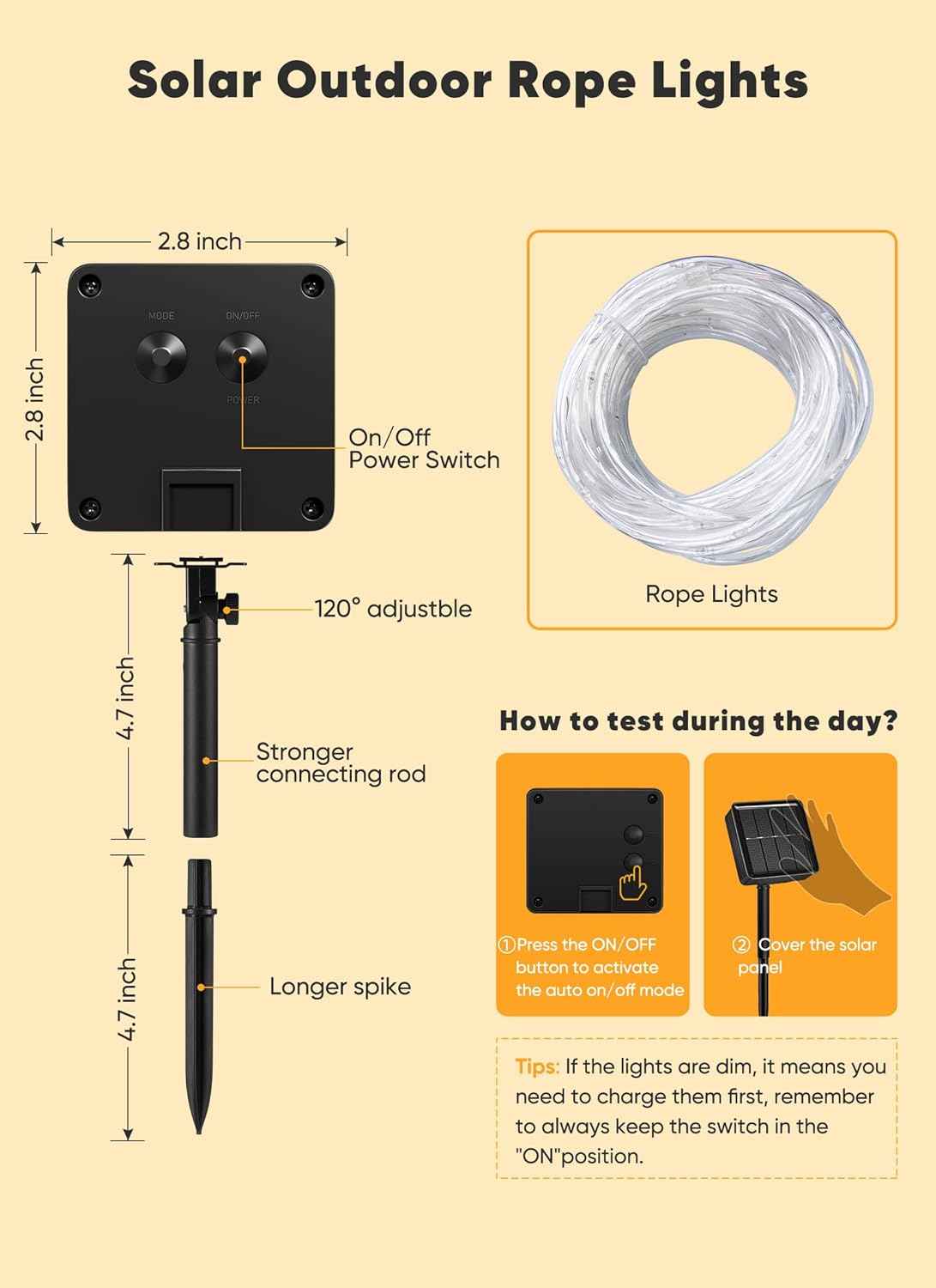 Brightown Solar Fairy Lights – Portable 100LED Solar Powered Outdoor Lighting for Pergola, Tent & Garden Party Setup