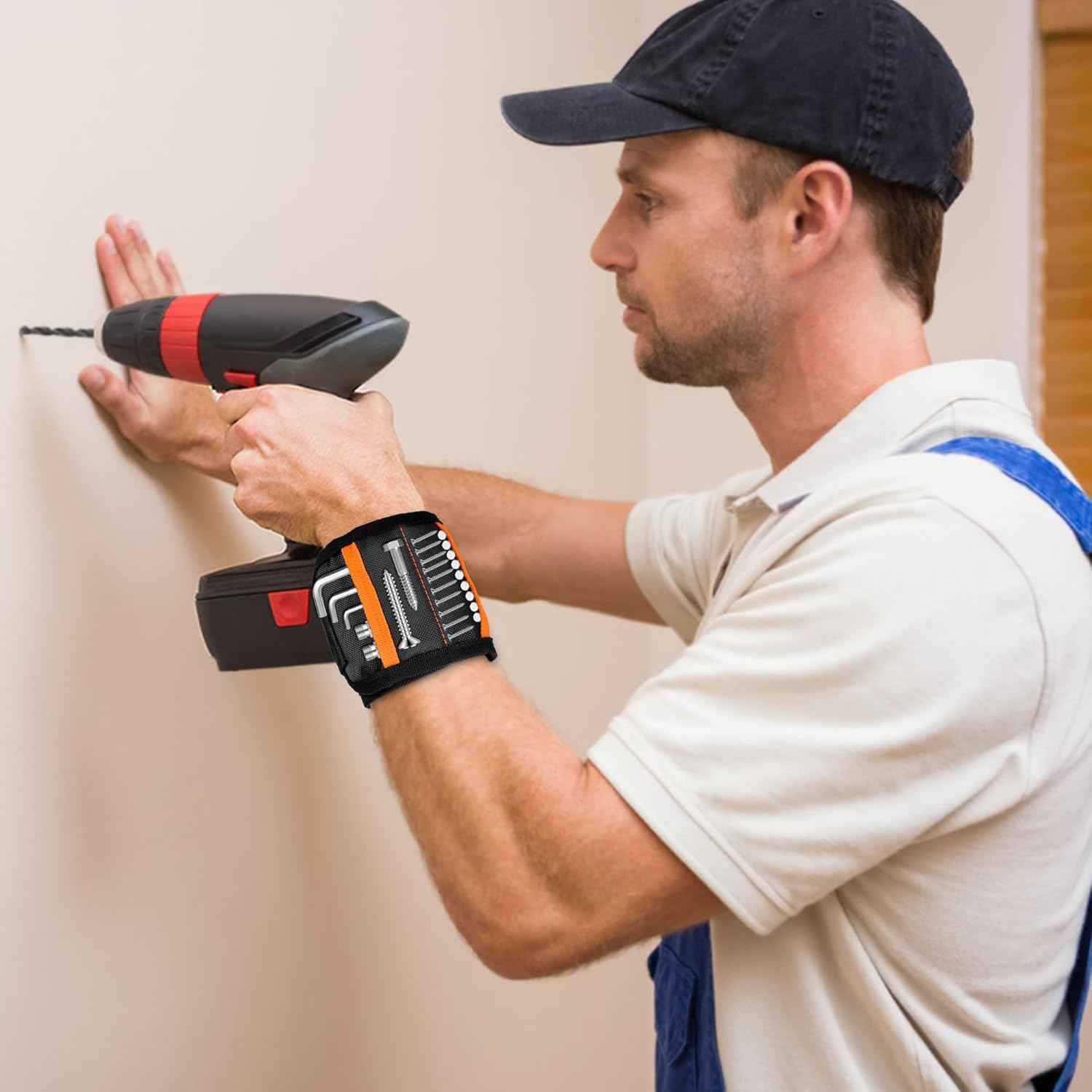 Tmacker Magnetic Wristband – Drop-Free Fastener Holder That Prevents Lost Screws in Hard to Reach and Elevated Work Areas