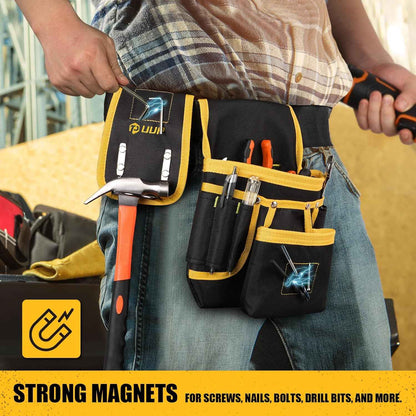UUP Magnetic Tool Belt for Men – 26 Pocket Outdoor Construction Organizer for Rooftop and Job Site Work, Weather Resistant Heavy Duty Pouch