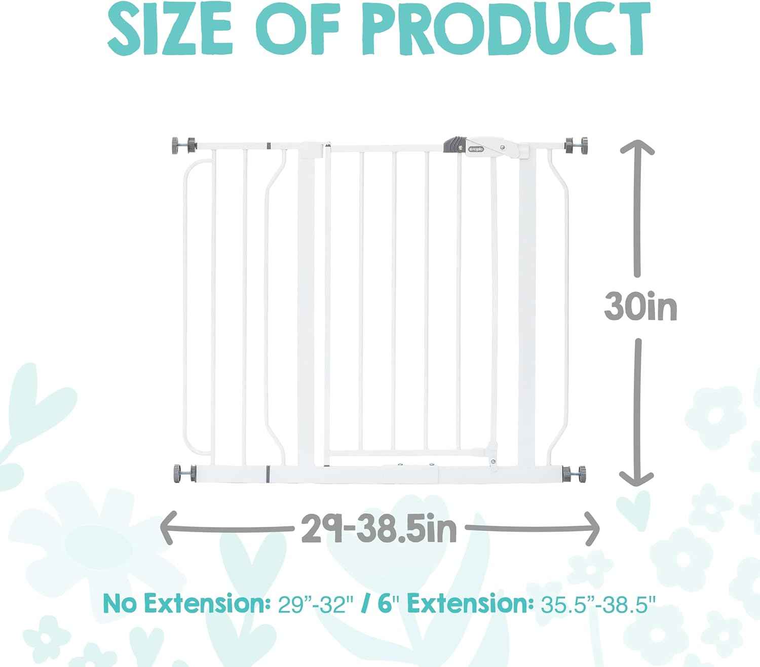 Regalo Baby Gate with Door – Thoughtful Baby Shower Gift for New Parents, Pressure Mounted Safety Gate for Stairs and Doorways