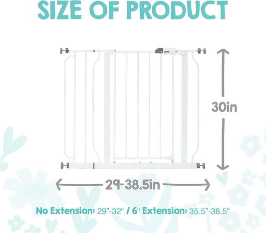 Regalo Baby Gate with Door – Thoughtful Baby Shower Gift for New Parents, Pressure Mounted Safety Gate for Stairs and Doorways