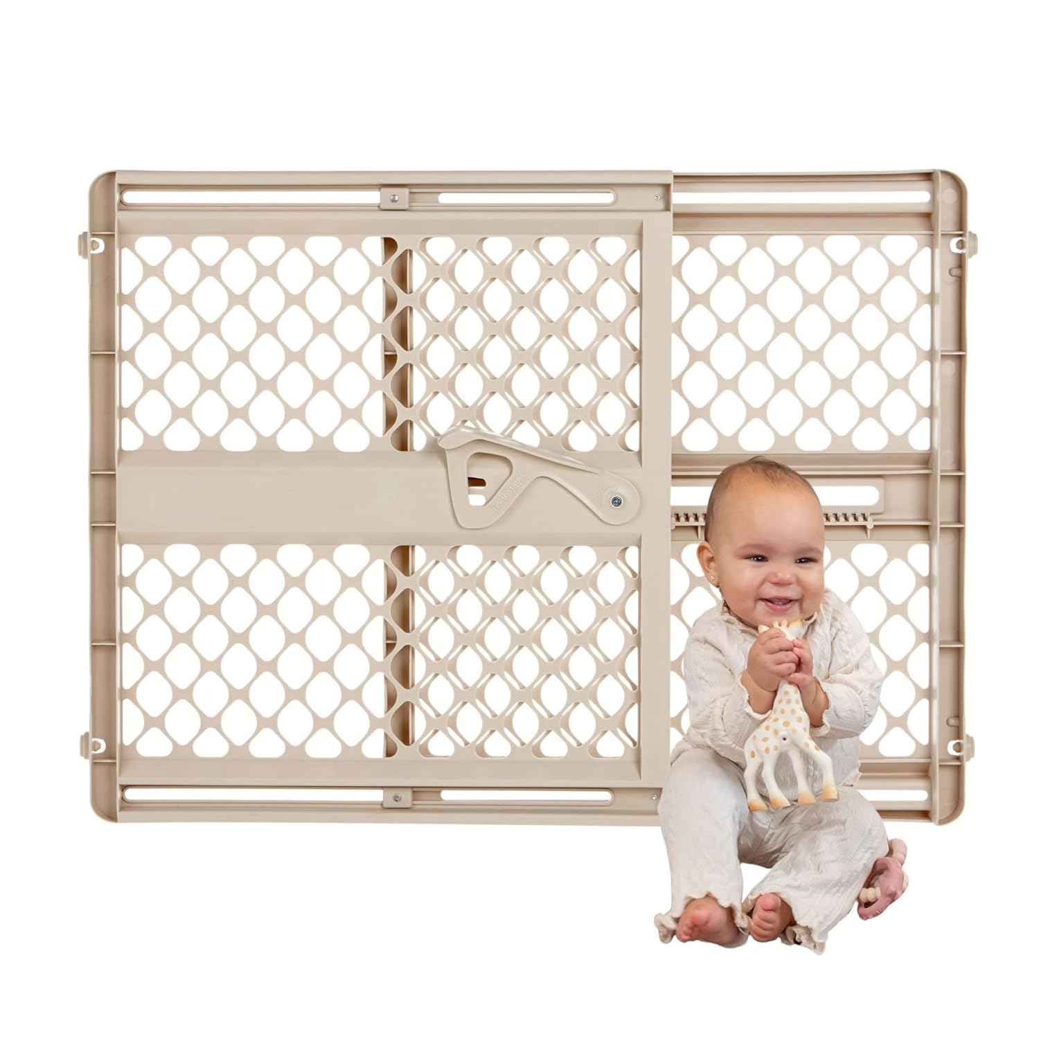 Toddleroo by North States Supergate Ergo Baby Gate – Top of Stairs Safety Barrier with Hardware Mount for Fall Prevention